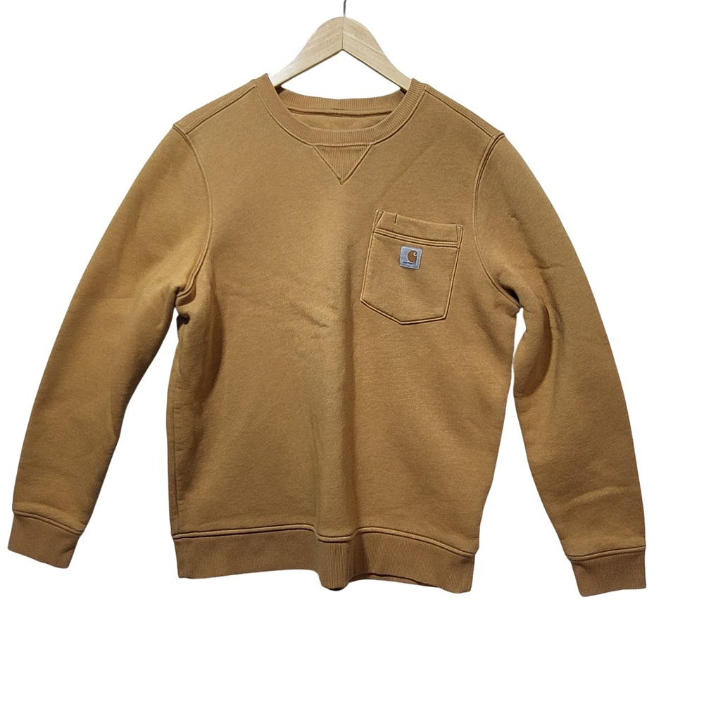 Carhartt womens Crewneck Sweatshirt Long Sleeve Pullover Amber Ochre